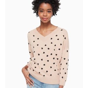 Kate Spade Heartbeat Sweater Heart Print Sz Small